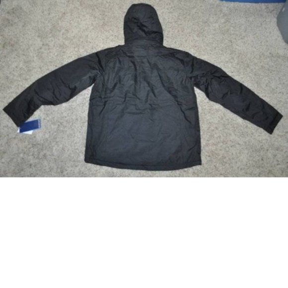 Mens Winter Jacket Hemisphere Black L Wind Water Resistant Down Alt Fill Hooded - Picture 7 of 8